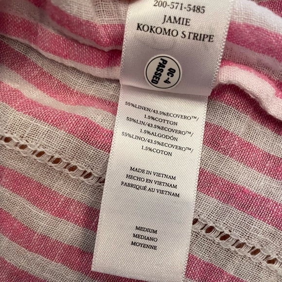 Rails Jamie Sleeveless Button Down in Pink & White Kokomo Stripe Print. Size M. - Picture 11 of 12